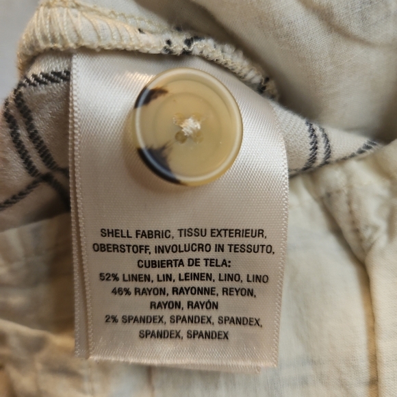 Anthropologie Plaid Linen Blend Cropped Pants Size US 4 - Picture 5 of 7